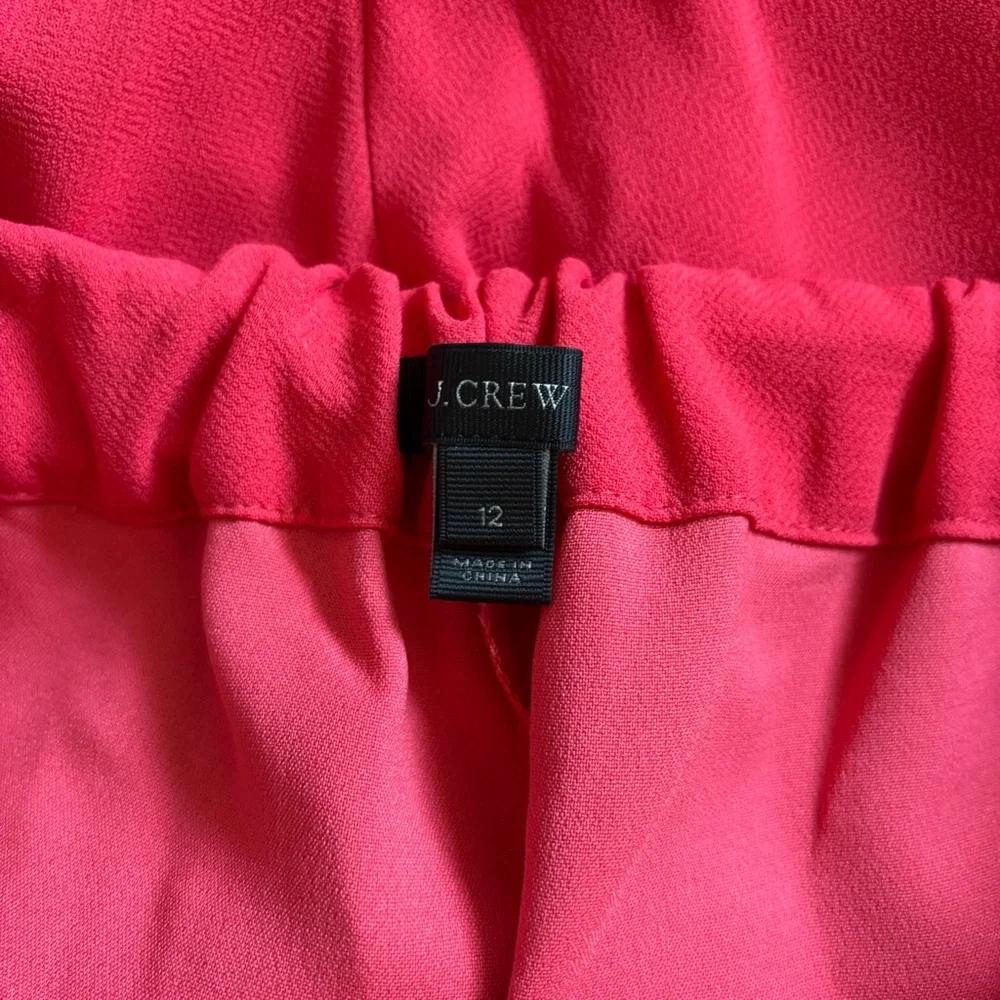 J. Crew Cropped Wide Leg Pull On Pant Red